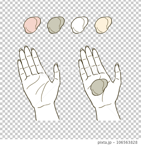 ビューティー　女性の手のひらとクリームのイラストレーションセット 106563828