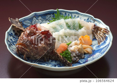 おこぜの姿造りイメージ・高級魚の活き造りイメージ おこぜの姿造りイメージ・高級魚の活き造りイメージ 106564624