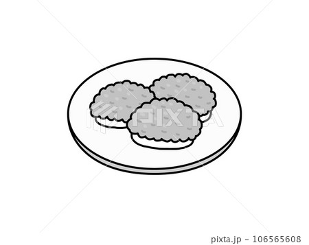 ずんだ餅・郷土料理・宮城県・モノクロ ずんだ餅・郷土料理・宮城県・モノクロ 106565608