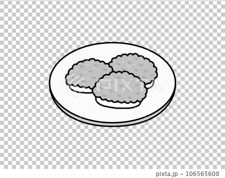 ずんだ餅・郷土料理・宮城県・モノクロ ずんだ餅・郷土料理・宮城県・モノクロ 106565608