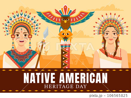 Native American Heritage Month Day Vector Illustration with Celebrate America Indian Culture Annual in United States to Contributions Background Native American Heritage Month Day Vector Illustration with Celebrate America Indian Culture Annual in United States to Contributions Background 106565825