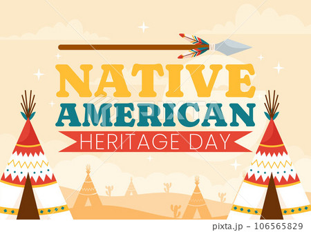 Native American Heritage Month Day Vector Illustration with Celebrate America Indian Culture Annual in United States to Contributions Background 106565829