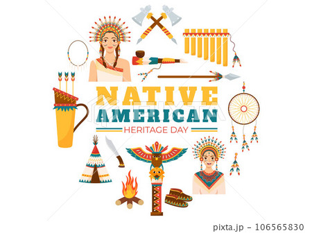 Native American Heritage Month Day Vector Illustration with Celebrate America Indian Culture Annual in United States to Contributions Background 106565830