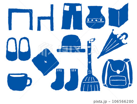 筆で描いた生活雑貨用品のシルエット2 106566280