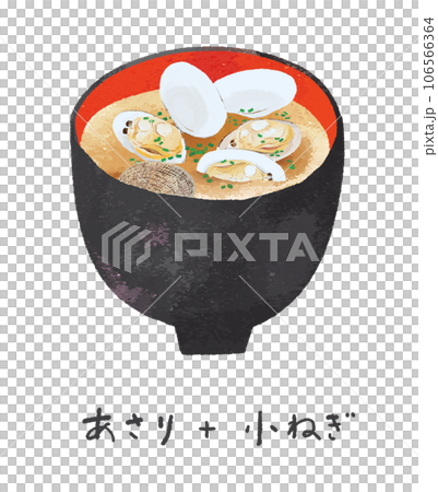 Miso soup with clams and green onion / Delicious food illustration 106566364