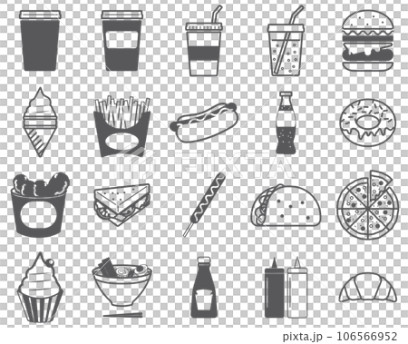 collection of fast food icons 106566952
