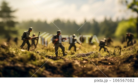 Toy soldiers on the battlefield 106567082