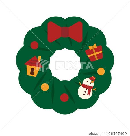 丸くてかわいいクリスマスリース 106567499