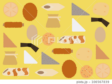 かわいいおでんの具材のイラストの壁紙 106567839