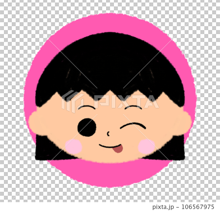 舌を出している女の子の顔アイコン【まんまる色付きアイコン】 舌を出している女の子の顔アイコン【まんまる色付きアイコン】 106567975