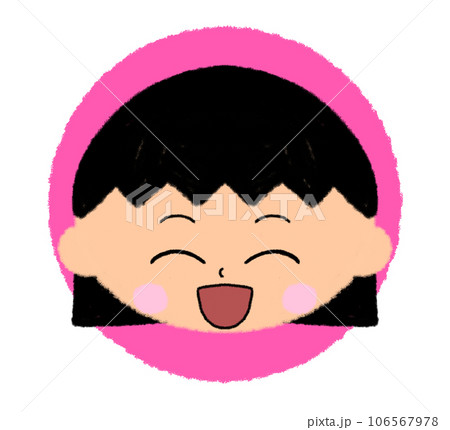 にっこり笑っている女の子の顔アイコン【まんまる色付きアイコン】 にっこり笑っている女の子の顔アイコン【まんまる色付きアイコン】 106567978