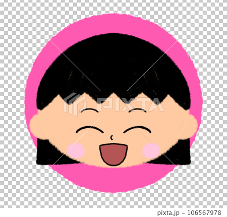 にっこり笑っている女の子の顔アイコン【まんまる色付きアイコン】 にっこり笑っている女の子の顔アイコン【まんまる色付きアイコン】 106567978