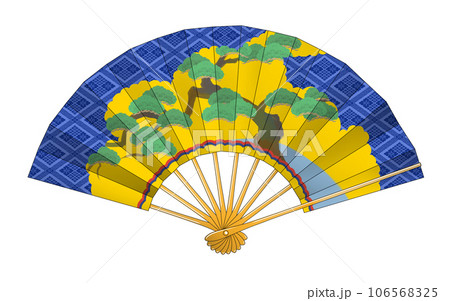 松の舞扇子のイラスト素材 [106568325] - PIXTA