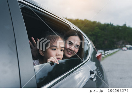 Summer vacation happy mother and daughter having fun. The concept of family on vacation and travel. Summer vacation happy mother and daughter having fun. The concept of family on vacation and travel. 106568375