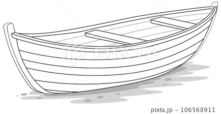 Outline of a Wooden Paddle Boat 106568911