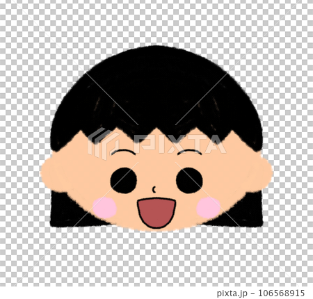 女孩臉圖標張開嘴微笑 106568915