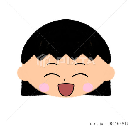 にっこり笑っている女の子の顔アイコン にっこり笑っている女の子の顔アイコン 106568917