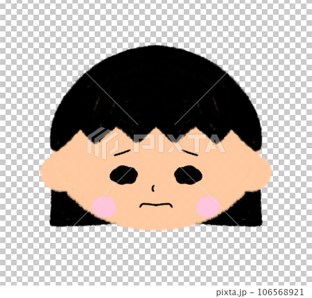 泣きべそ女の子の顔アイコン 106568921