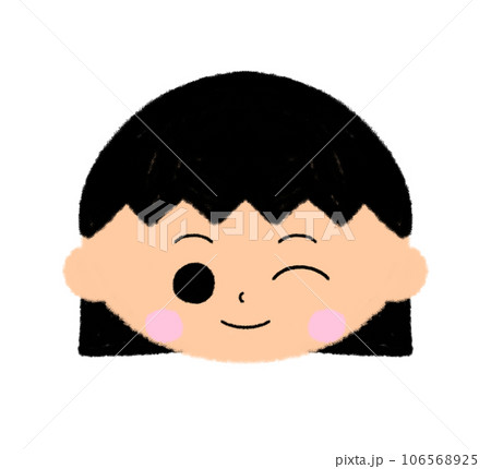 ウインクをする女の子の顔アイコン ウインクをする女の子の顔アイコン 106568925