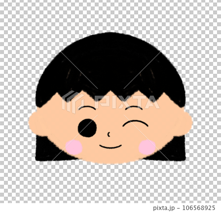 眨眼的女孩臉圖標 眨眼的女孩臉圖標 106568925