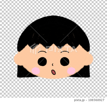 帶有神秘表情的女孩臉圖標 106568927