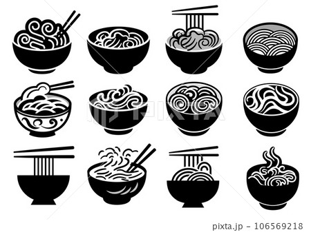 ラーメンのロゴマーク　アイコンセット 106569218