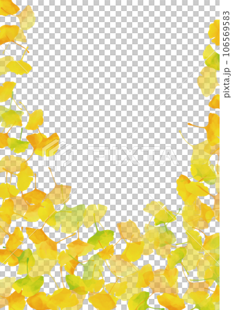 Watercolor style autumn yellow ginkgo leaf frame vertical 2 Watercolor style autumn yellow ginkgo leaf frame vertical 2 106569583