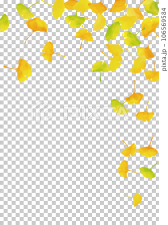 Watercolor style autumn yellow ginkgo leaf frame vertical 1 Watercolor style autumn yellow ginkgo leaf frame vertical 1 106569584