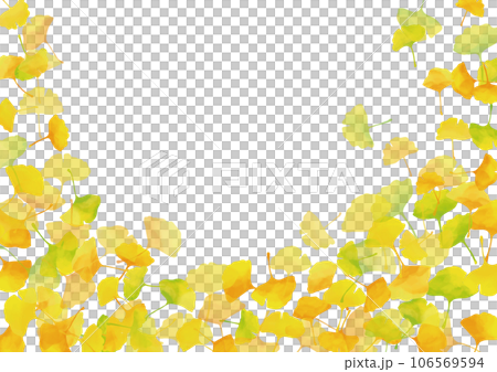 水彩風格秋黃銀杏葉框2 水彩風格秋黃銀杏葉框2 106569594
