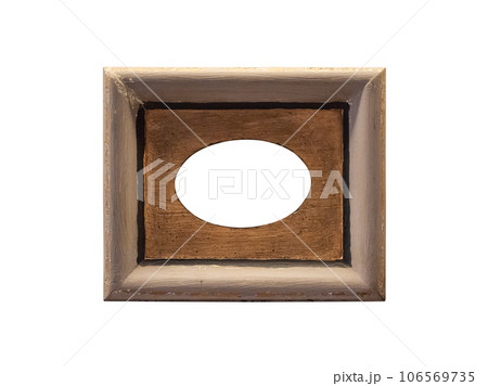 Blank vintage wooden picture photo frame isolated on white background 106569735