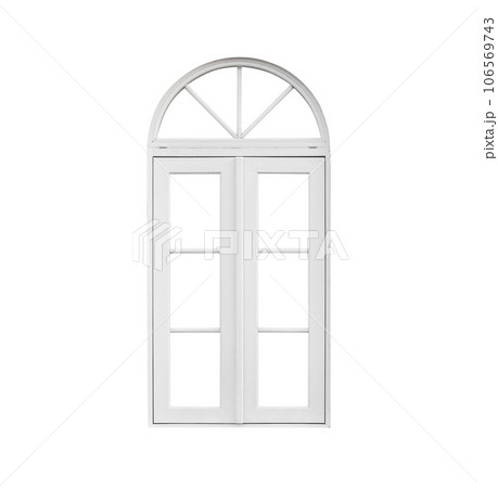 Real vintage house window frame isolated on white background Real vintage house window frame isolated on white background 106569743