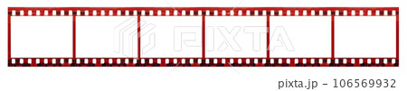 Film strip with copy space blank picture frames for photo isolated on white background 106569932