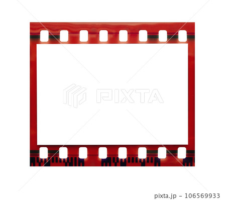 Film strip with copy space blank picture frames for photo isolated on white background 106569933