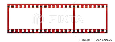 Film strip with copy space blank picture frames for photo isolated on white background 106569935