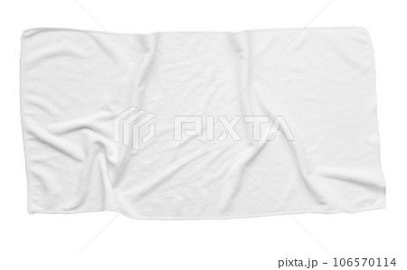White beach towel isolated white background White beach towel isolated white background 106570114