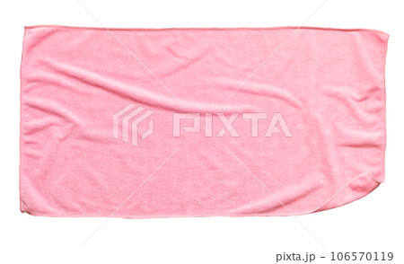 Pink beach towel isolated white background 106570119