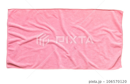 Pink beach towel isolated white background 106570120