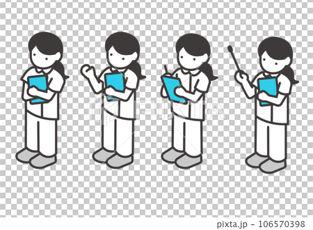 護士等距圖標插圖集 106570398