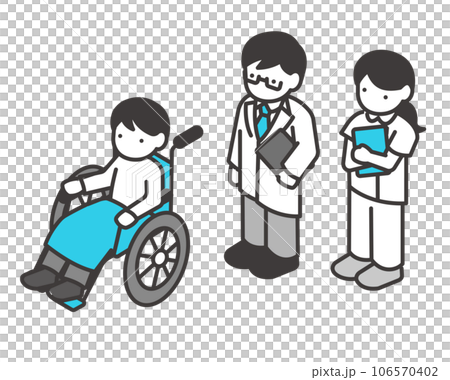醫務人員和病人等距圖標矢量圖解素材 106570402