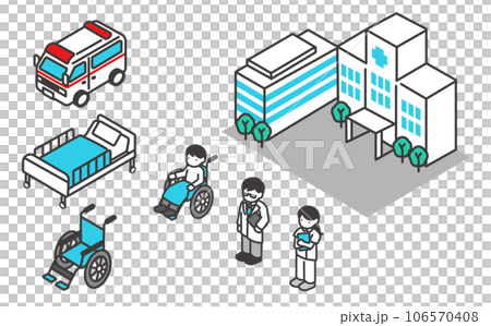 Vector illustration material of medical-related isometric icons 106570408
