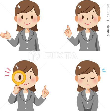 スーツを着た女性のポースセット1 106570896