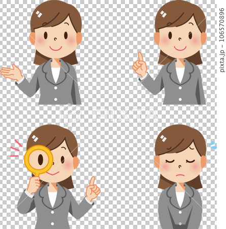 スーツを着た女性のポースセット1 106570896