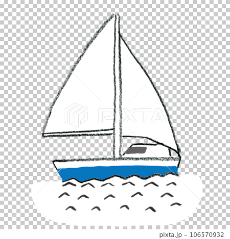 simple and retro hand drawn sailboat 106570932