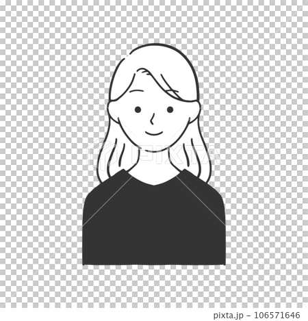 一位穿著休閒辦公服的長發女性的插圖 106571646