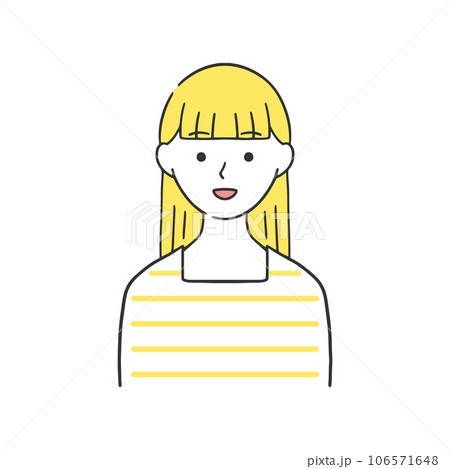 オフィスカジュアルな服装のロングヘア女性のイラスト 106571648