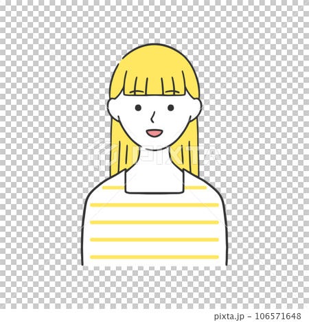 オフィスカジュアルな服装のロングヘア女性のイラスト 106571648