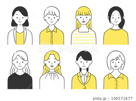 オフィスカジュアルな服装の社会人女性のイラストセット 106571677
