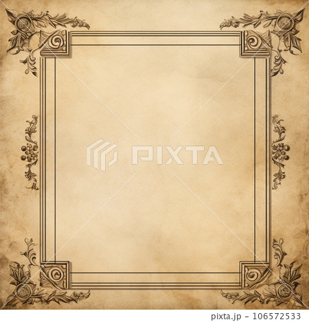 antique gold frame isolated on vintage paper antique gold frame isolated on vintage paper 106572533