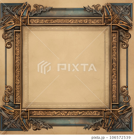 antique gold frame isolated on vintage paper antique gold frame isolated on vintage paper 106572539