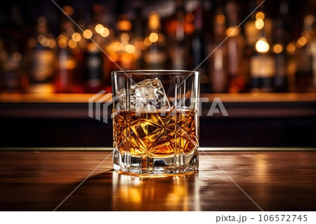 A glass of whiskey. 106572745